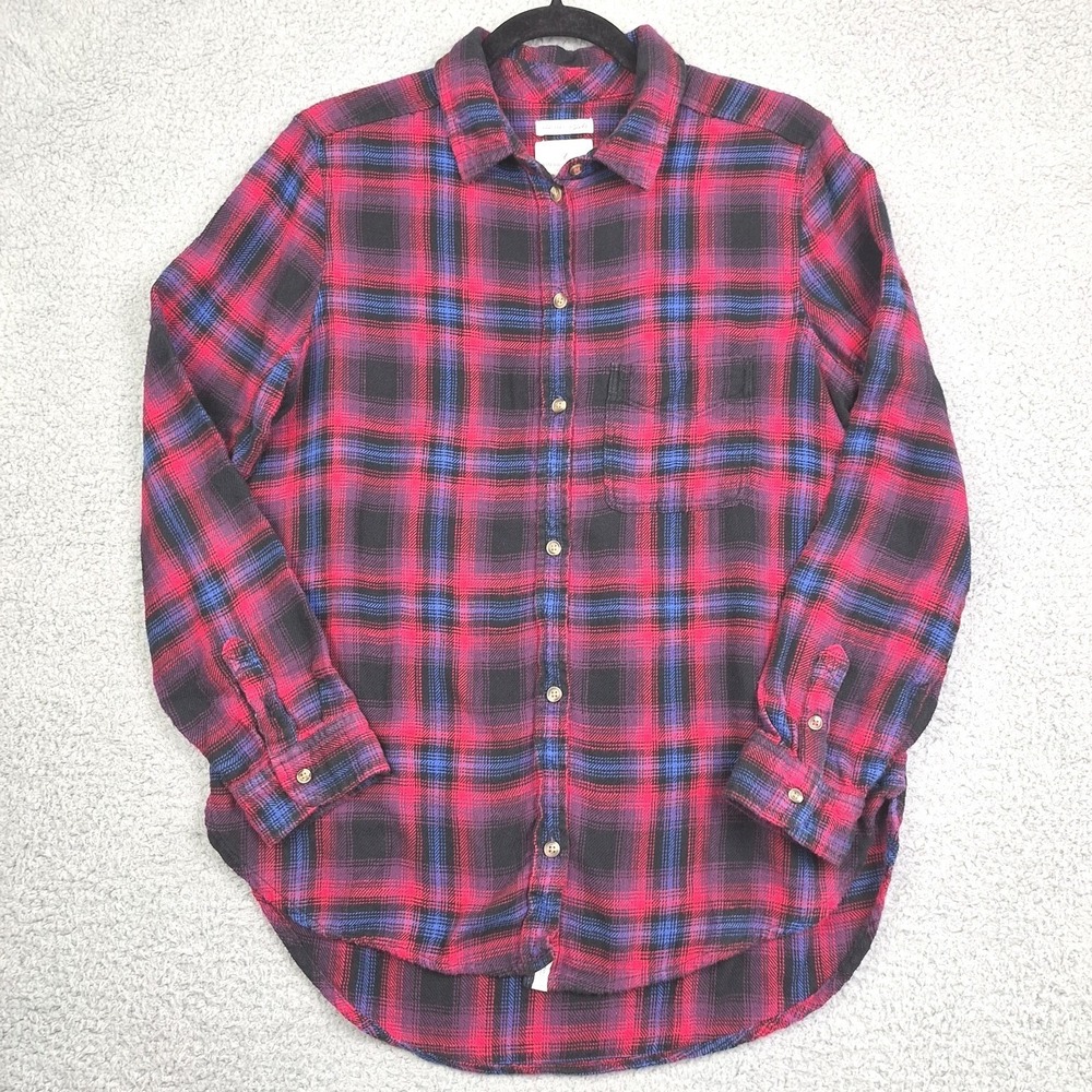 American Eagle Outfitters Shirt Womens Red Medium Amazingly Soft Boyfriend Fit